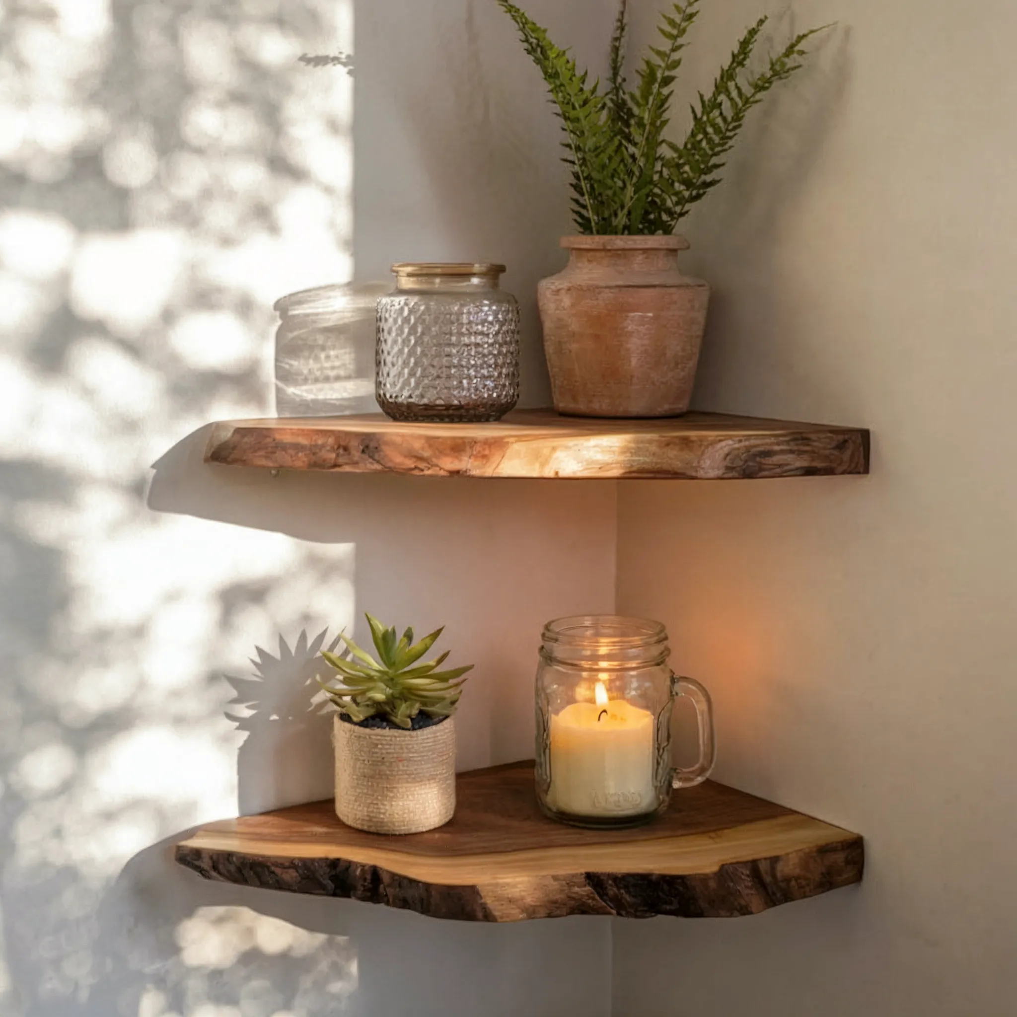 Rootwood Corner Display Ledge Hidden Mount Decorative Accent